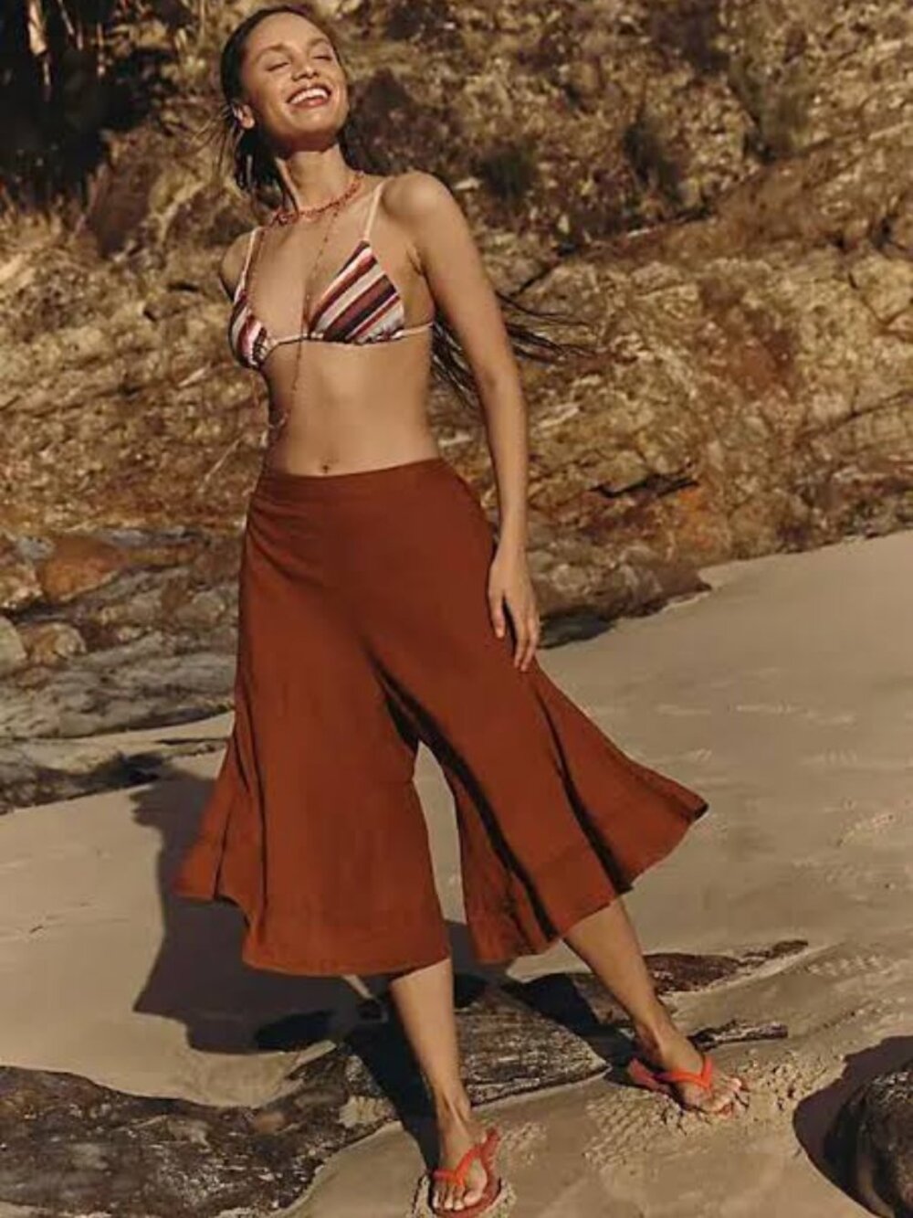Free People Celina Linen Gauchos Small